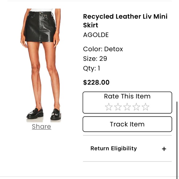Recycled Leather Liv Mini Skirt in Detox
AGOLDE - Picture 2 of 5